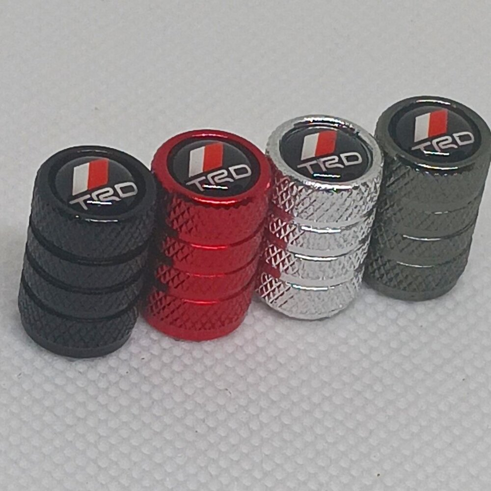TRD TIRE CAPS UNIVERSAL AIR VALVE STEM CAPS 4 INCLUDED PER PACK